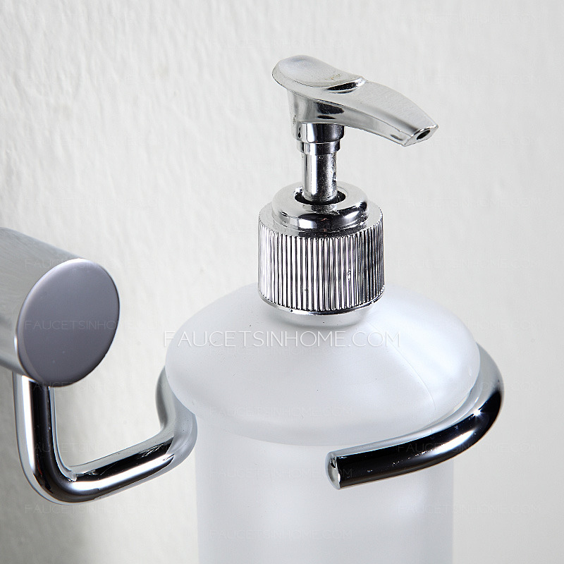 Modern Stainless Steel  Glass Bottle Soap Dispensers