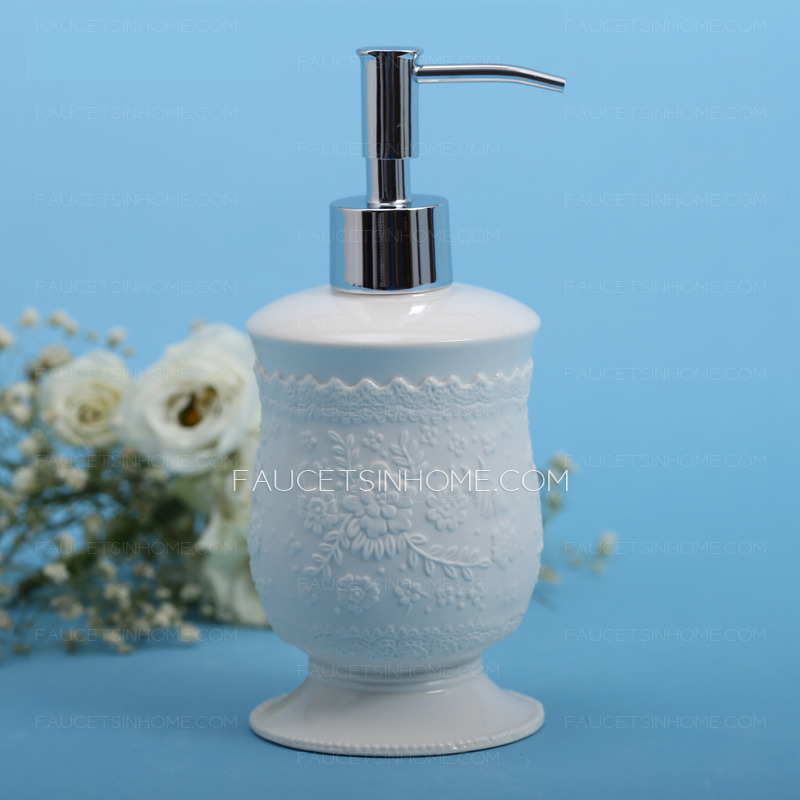Luxury White Ceramic Antique Sitting Soap Dispenser