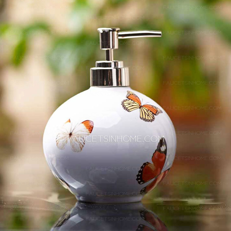 Butterfly Ceramic Round Soap Dispensers
