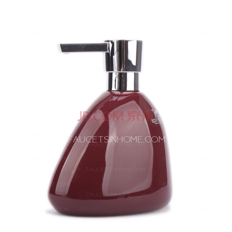 Designer Red Ceramic Cobblestone-shape Soap Dispensers