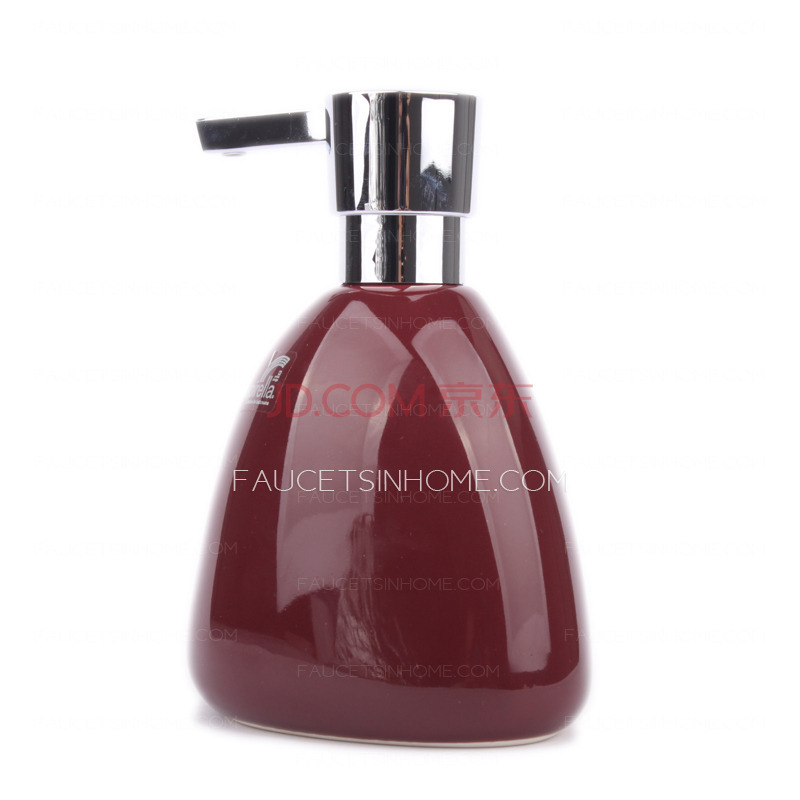 Designer Red Ceramic Cobblestone-shape Soap Dispensers