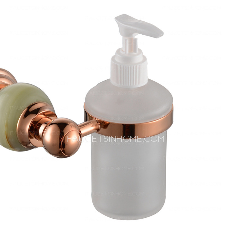 Vintage Rose Gold Jade Wall Mount Soap Dispensers