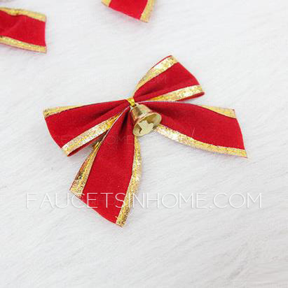 6 Pcs/Set Red Bowknot Xmas Decorations 3.1