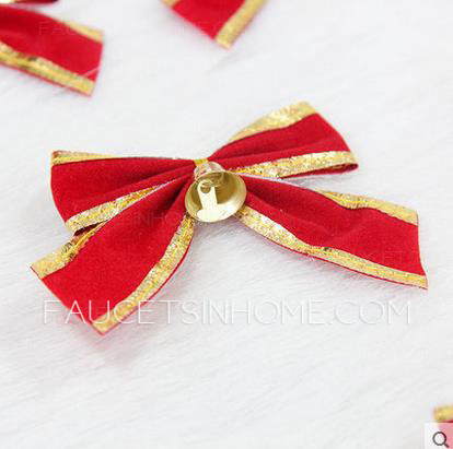 6 Pcs/Set Red Bowknot Xmas Decorations 3.1