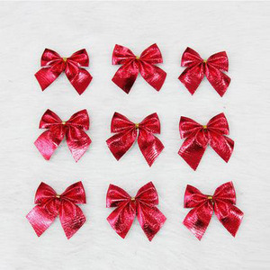 12 Pcs/Set Red Xmas Bowknot Decorations 2