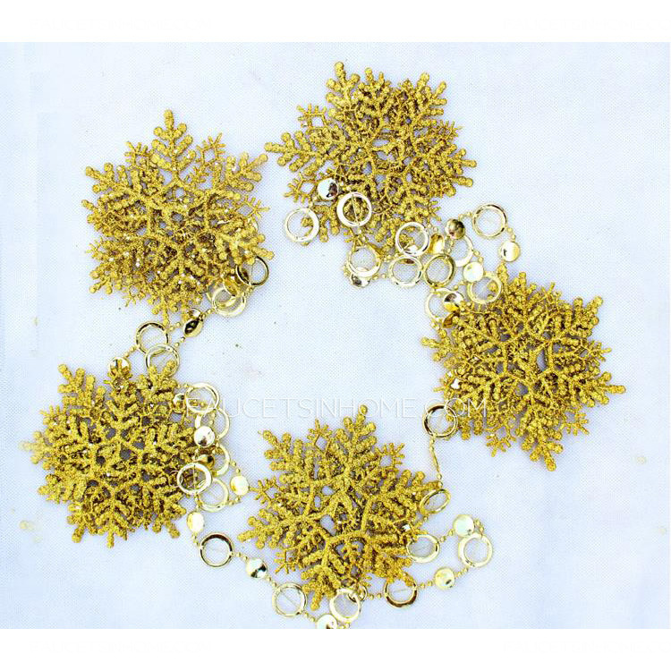 Golden 10 Pcs/Set Decorative Snow Flake 76.8