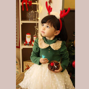 Red Cute Kids Antler Xmas Head Band