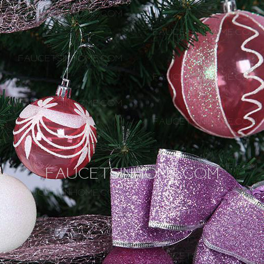 Purple Ornaments Pinecone LED Lights Christmas Trss