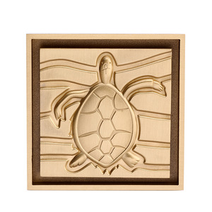 Designer Brass Turtle Pattern Gold Shower Drains