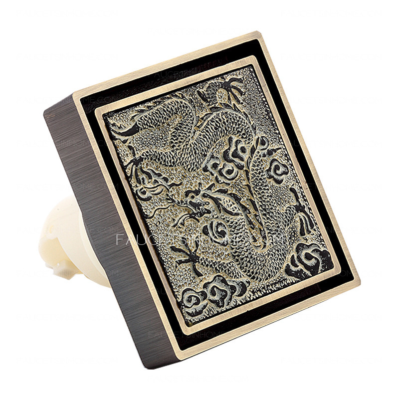 Designer Antique Bronze Dragon Pattern Shower Drains