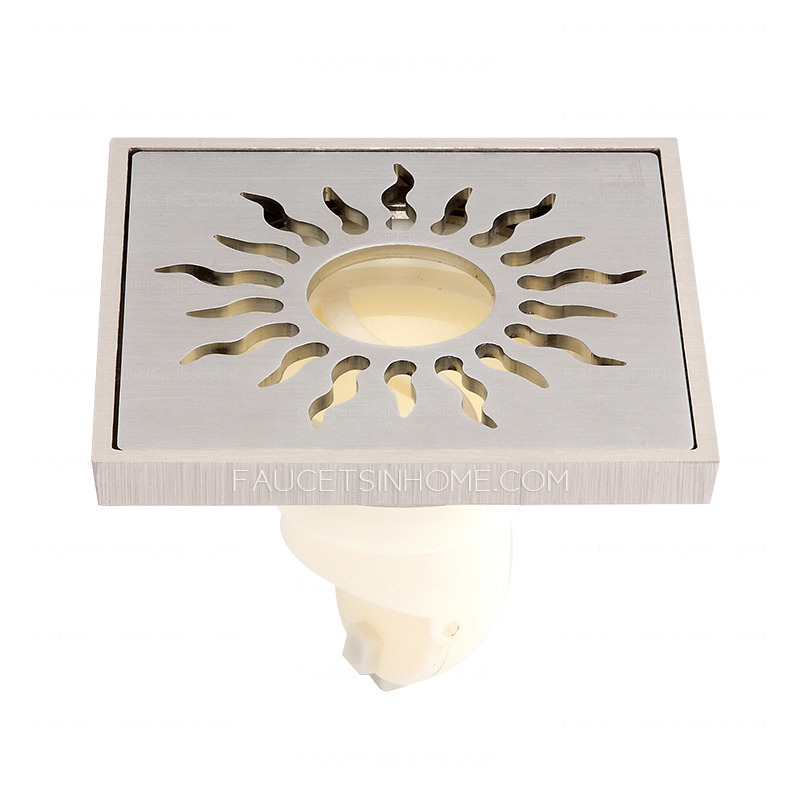 Stainless Steel Brushed Nickel Sun Pattern Shower Drains