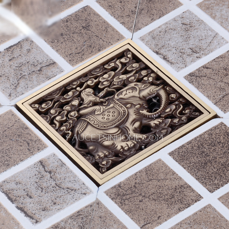 Chic Elephant Pattern Bathroom Shower Drains