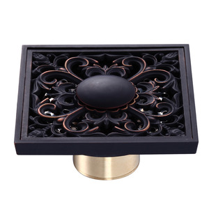 Vintage Oil Rubbed Bronze Floral Shower Drains