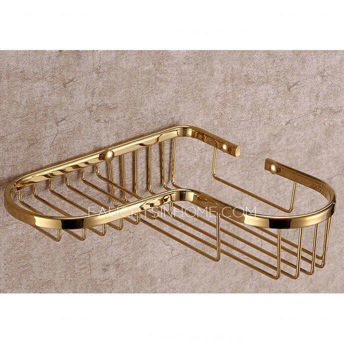 Shiny Gold Brass Vintage 5-piece Bathroom Accessory Sets