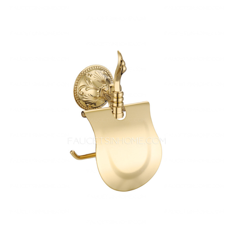 Shiny Gold Brass Vintage 5-piece Bathroom Accessory Sets