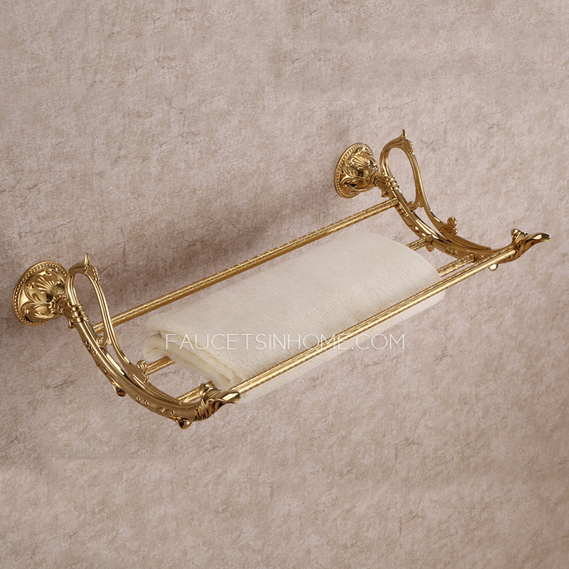 Shiny Gold Brass Vintage 5-piece Bathroom Accessory Sets