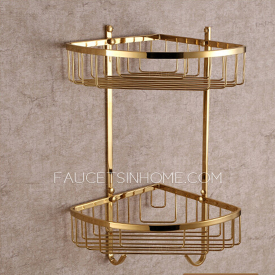 Golden Crystal Brass Bathroom Accessory Sets (4-piece)