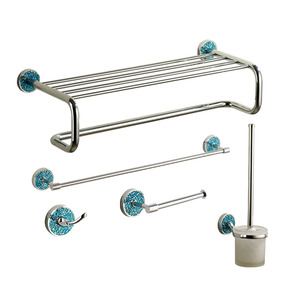 Designer Blue Metal Bathroom Accessory Sets