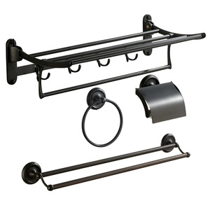 Vintage Oil Rubbed Bronze Black Bathroom Accessory Sets