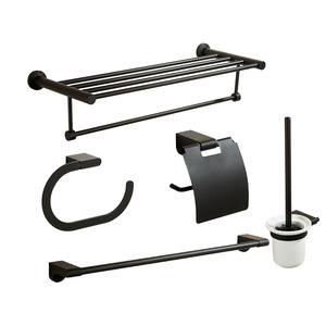 Fashion Stainless Steel Black Painting Five-piece Bathroom Accessory Sets