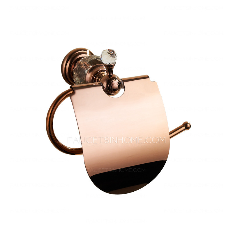 Shiny Crystal Rose Gold 4-piece Bathroom Accessory Sets