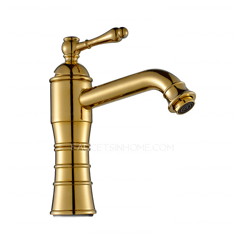 High End Polished Brass Filtering Bathroom Faucets Single Hole