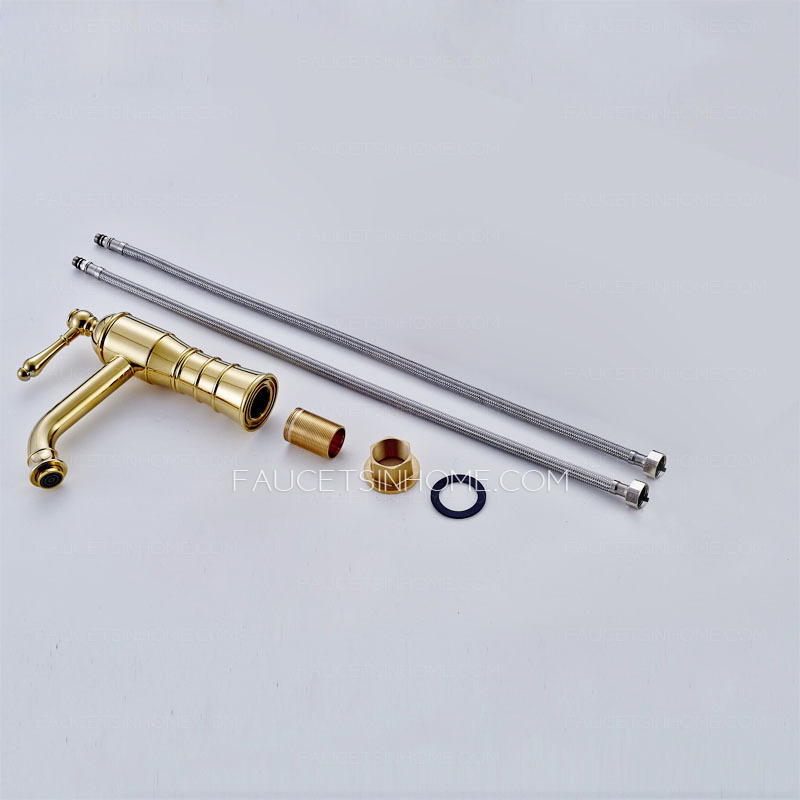 High End Polished Brass Filtering Bathroom Faucets Single Hole