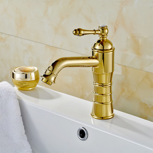 High End Polished Brass Filtering Bathroom Faucets Single Hole