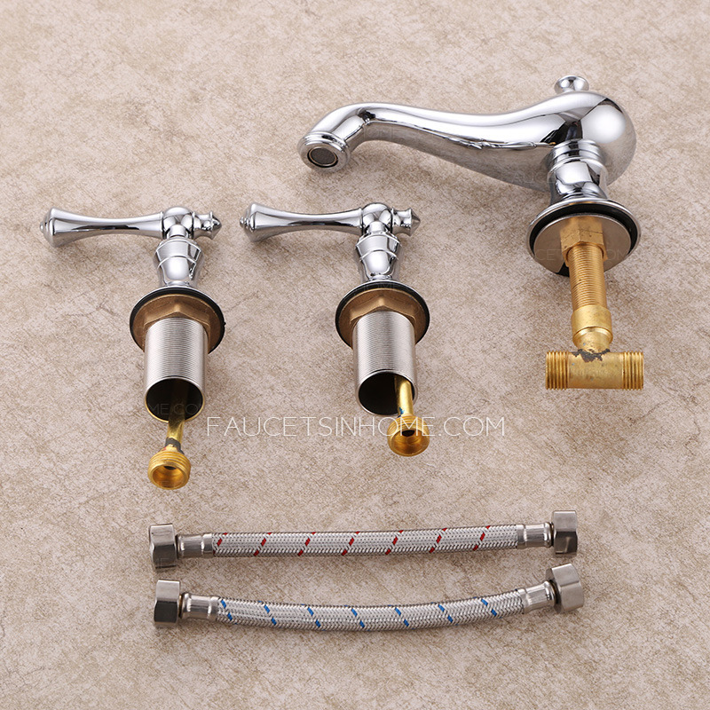 Best Three Holes Chrome High End Bathroom Faucets