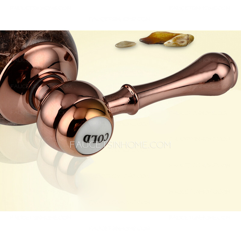 Advanced Rose Gold Two Handles Marble Bathroom Faucets For Less