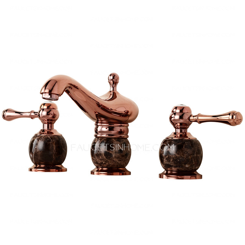 Advanced Rose Gold Two Handles Marble Bathroom Faucets For Less