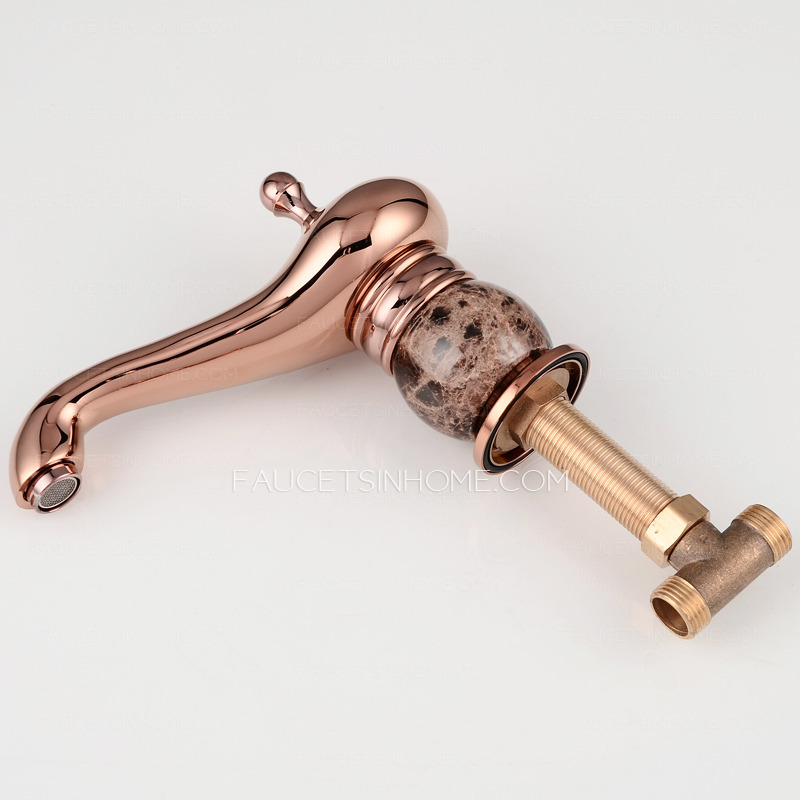 Advanced Rose Gold Two Handles Marble Bathroom Faucets For Less