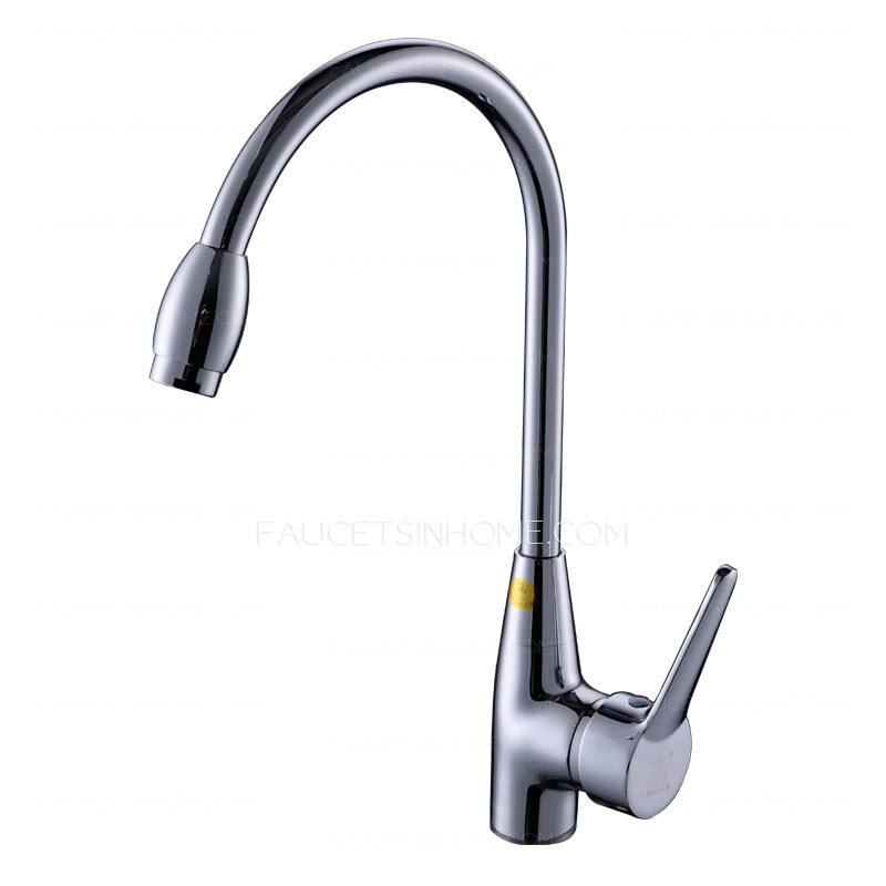 Modern Silver Chrome Finish Copper Rotatable Kitchen Faucets