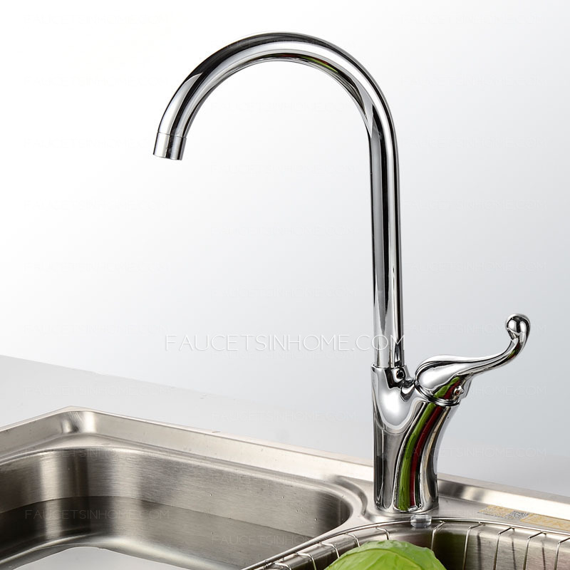 Usperno Modern Brief Rotatable PVD Finish One Hole Vessel Kitchen Faucets