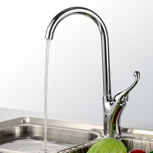 Usperno Modern Brief Rotatable PVD Finish One Hole Vessel Kitchen Faucets
