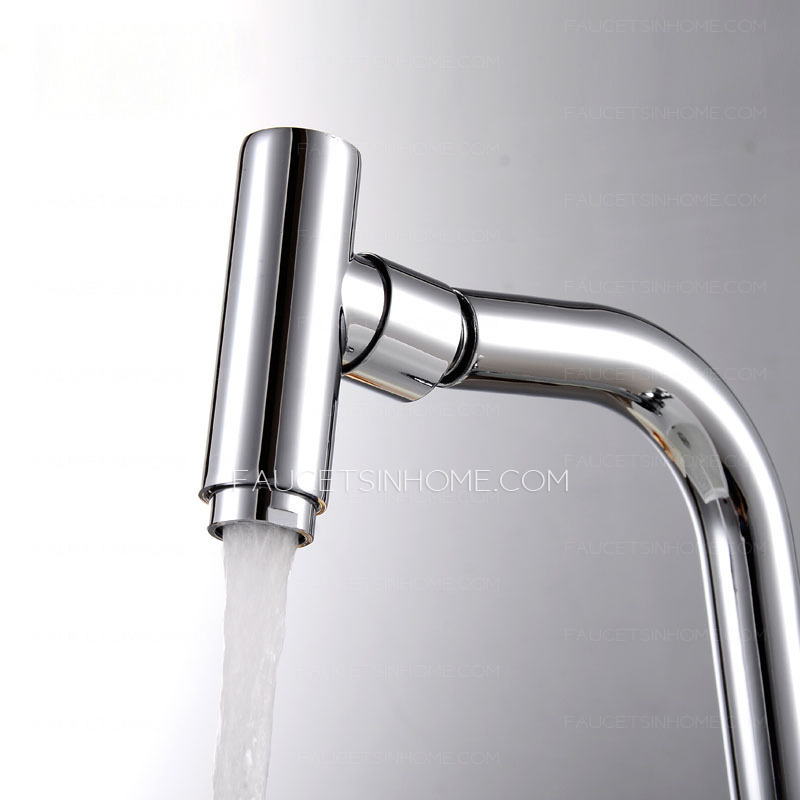 Cool Silver Single Handle One Hole Rotatable Kitchen Faucets