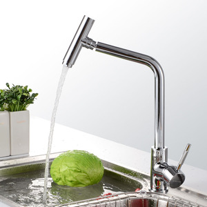 Cool Silver Single Handle One Hole Rotatable Kitchen Faucets