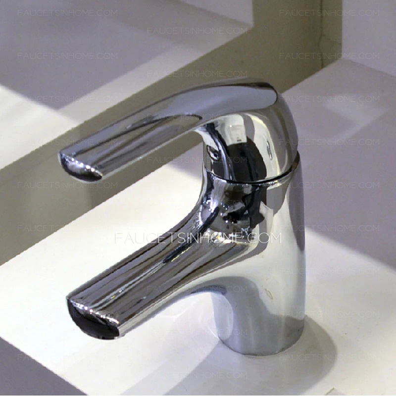 Simple Designed Chrome Finish Bathroom Sink Faucets