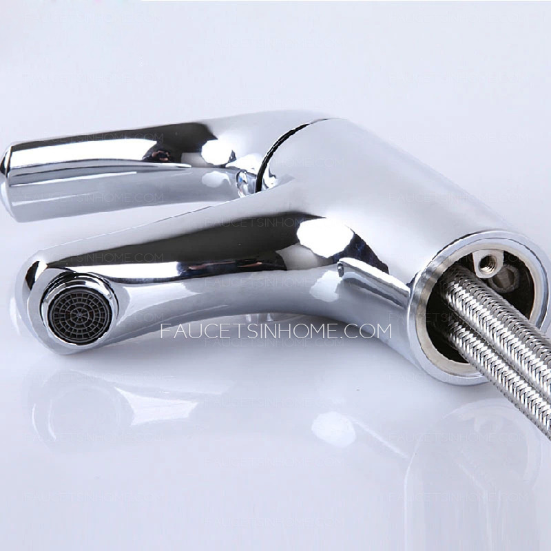 Simple Designed Chrome Finish Bathroom Sink Faucets