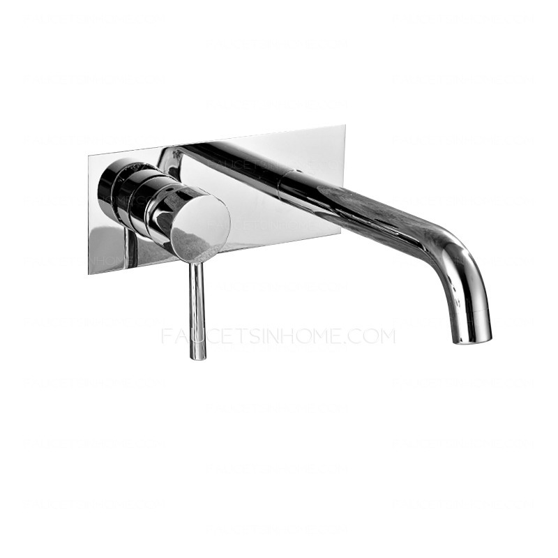 Cool Wall Mounted Chrome Finish Bathroom Sink Faucets