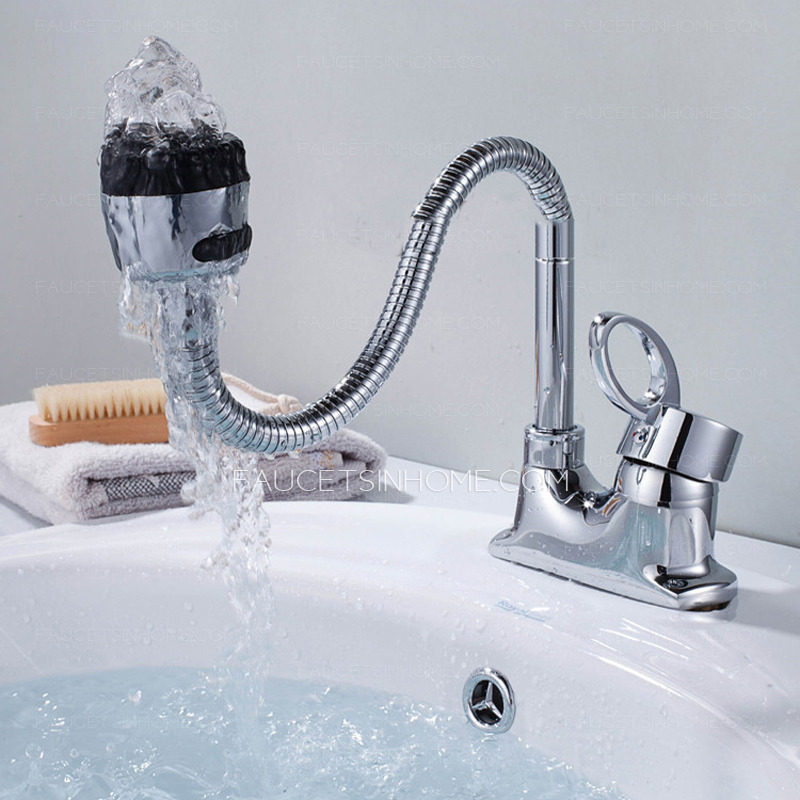 Designer Chrome Finish Rotatable Bathroom Sink Faucets