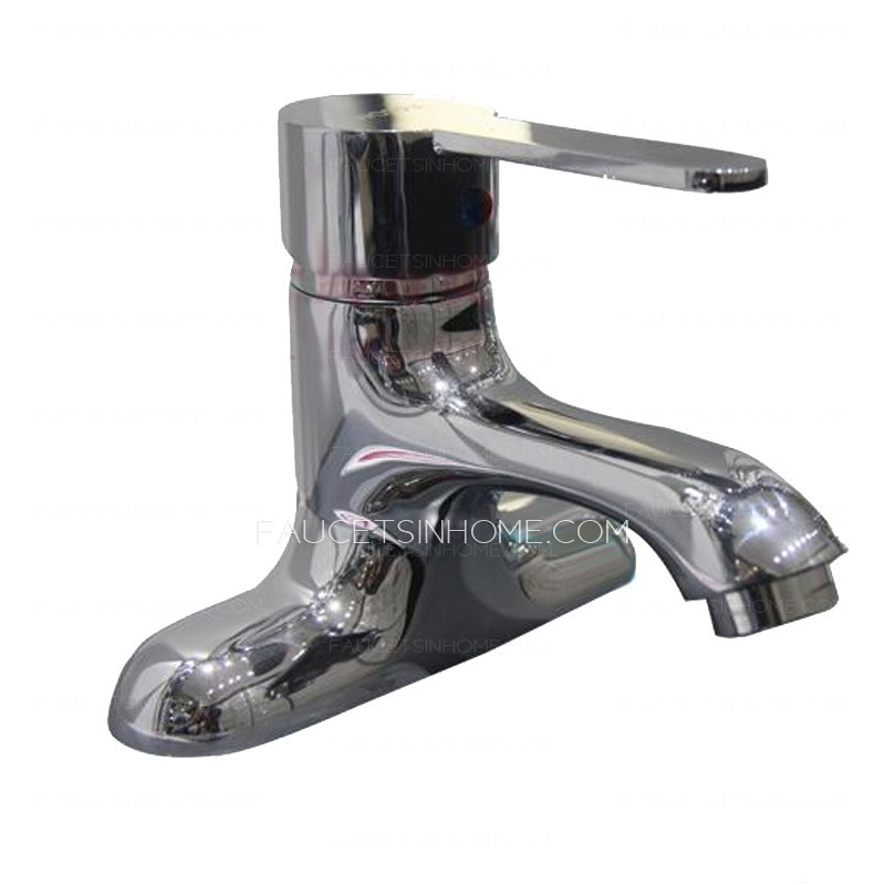 Simple Design Two Holes Chrome Finish Bathroom Sink Faucets