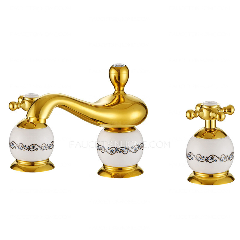 Antique Widespread Ceramic Decoration For Bathroom Faucet
