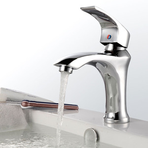 Contemporary Style Electroplated Finish Bathroom Faucet