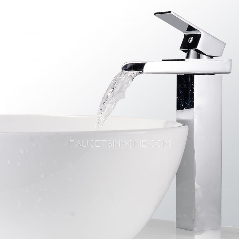 Contemporary High Foot Waterfall One Hole Bathroom Faucet