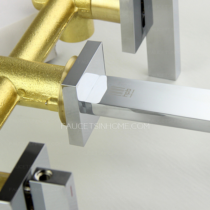 Contemporary Wall Mounted Electroplated Finish Bathroom Faucet