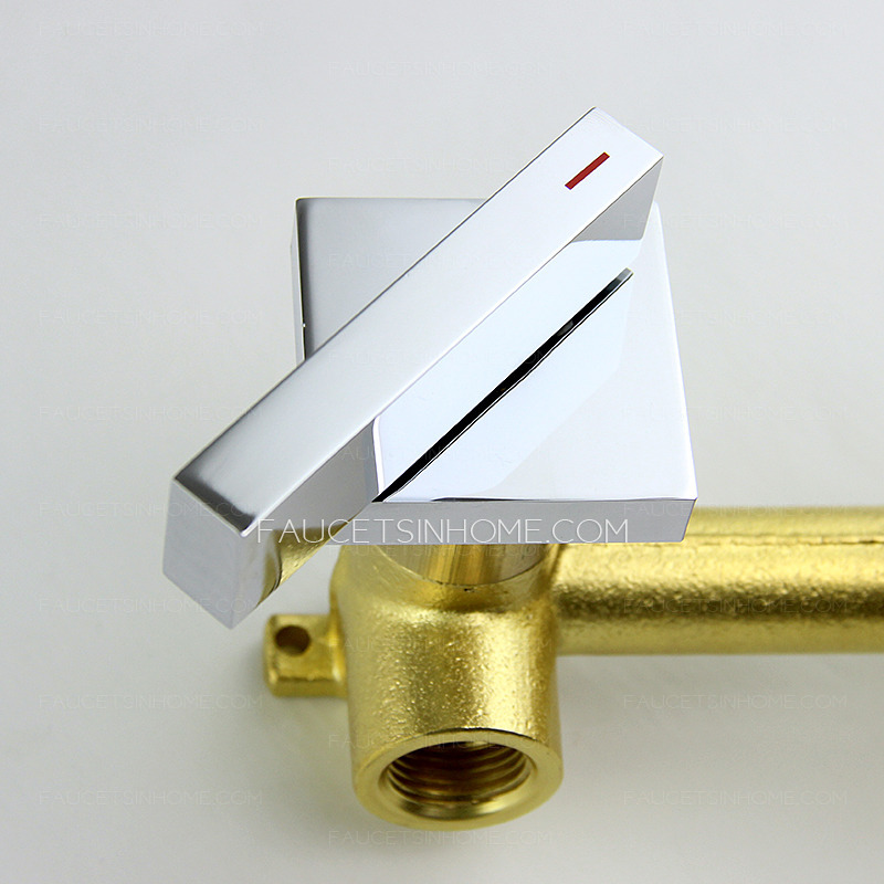 Contemporary Wall Mounted Electroplated Finish Bathroom Faucet