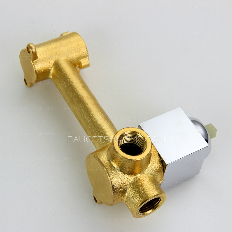 Two Holes Electroplated Finish Wall Mounted Bathroom Faucet