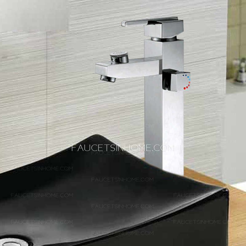 Modern Square Shape Chrome Finish Bath Faucet