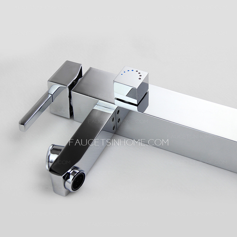 Modern Square Shape Chrome Finish Bath Faucet